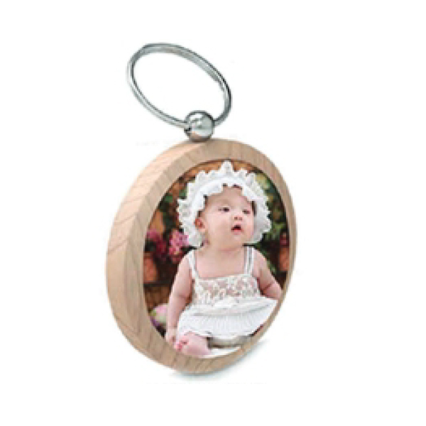 Wooden Color Double Side Print - 3.8x3.8 cm