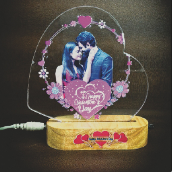 2D Glass Light Gift Color Print - 5x6 in, Heart Slanting