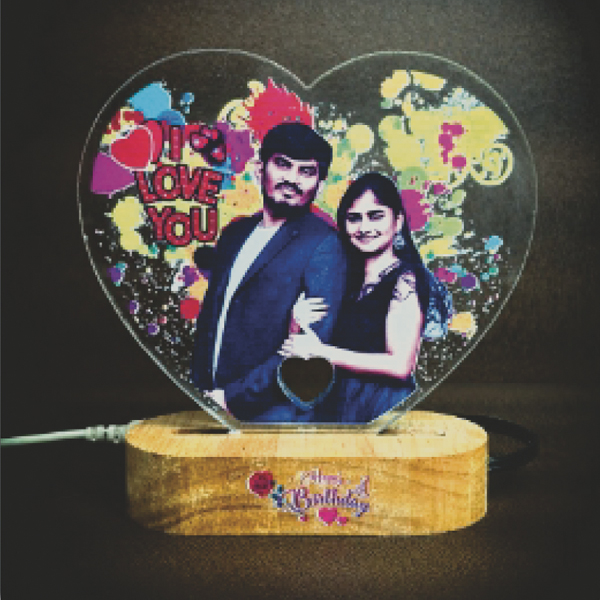 2D Glass Light Gift Color Print - 5x5.5 in, Heart