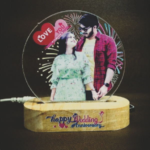2D Glass Light Gift Color Print - 4x7 in, Round