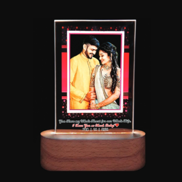 2D Glass Light Gift Color Print - 8x5 in, Rectangle-color printing