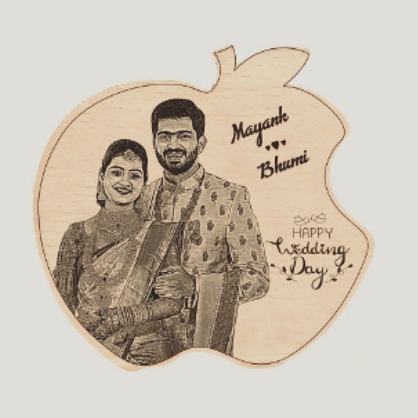 Wooden Shape Engraving Table Top - 6.5x6.5 in, Apple