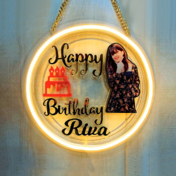 Neon Lights Photo Gifts - Wall Hanging - 10 in, Round