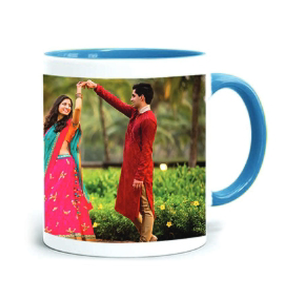 Inside & Handle Color Mug - Blue