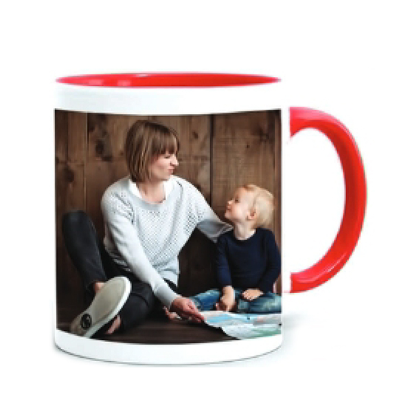 Inside & Handle Color Mug - Red