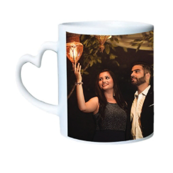 Heart shape Handle Mug - White