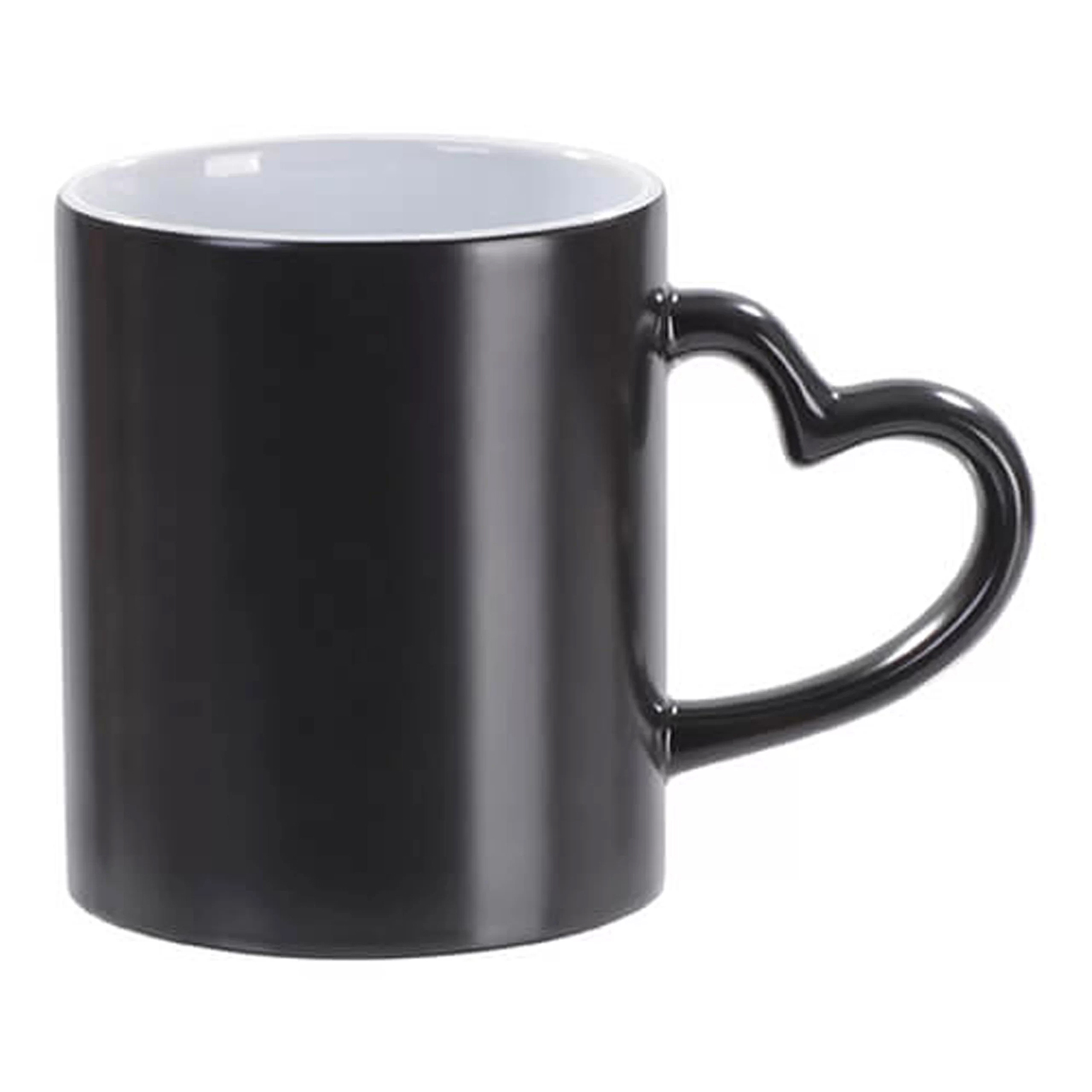 Heart shape Handle Magic Mug - Black