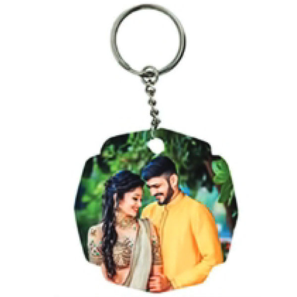 Wooden Color Double Side Print - 4.4x4.4cm