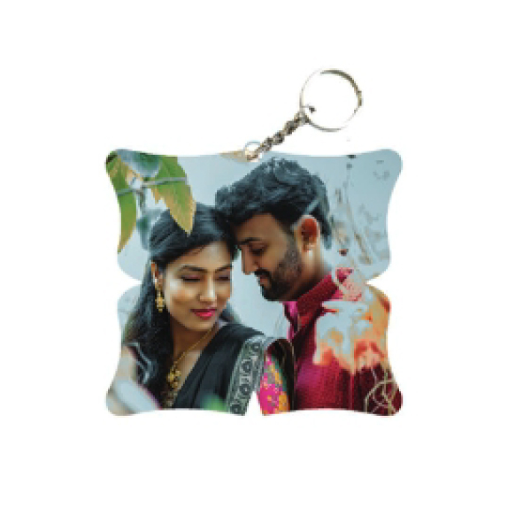 Wooden Color Double Side Print - 5x4.6cm