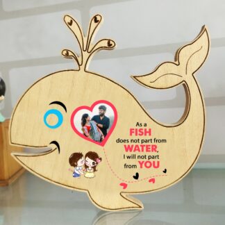 Wooden Shape Color Print Table Top - 7x7 in, Fish