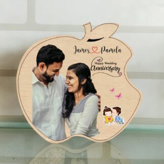 Wooden Shape Color Print Table Top - 6.5x6.5 in, Apple